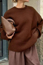 Casual Ribbed Knit Sweater