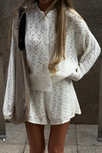 Hollow Knit Crochet Loose Two Piece Set