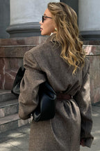 Structured Double Breasted Tweed Coat