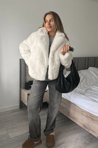 Solid Color Minimalist Fleece Loose Coat