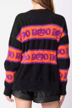Halloween Letter Pumpkin Round Neck Sweater