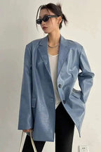 PU Leather Oversized Casual Blazer