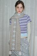 Wool Blend Fair Isle Fringed Soft Scarf