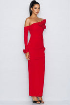 Isla 3D Floral Pleated Maxi Dress
