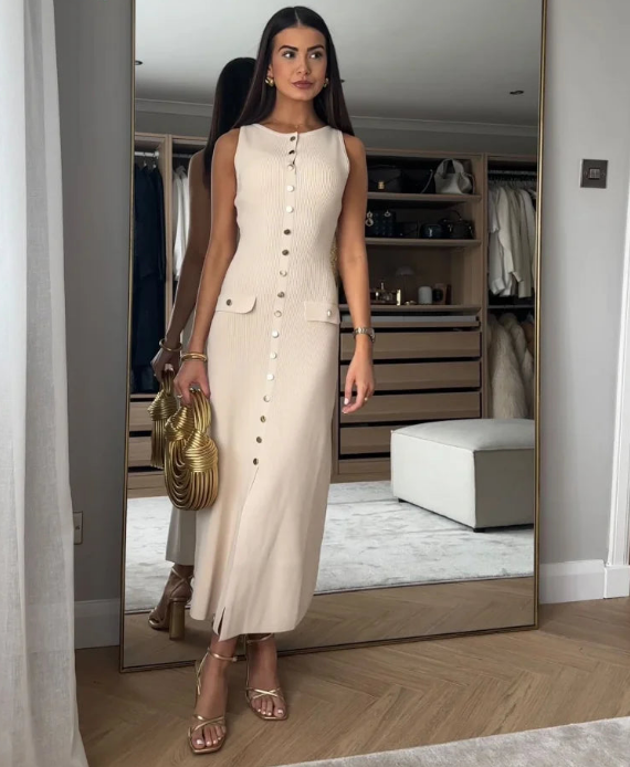 Danila Elegant Sleeveless Knit Dress for Women Sophisticated Look