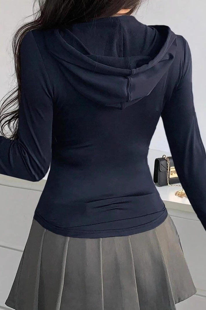Fitted ZipUp Cropped Hoodie