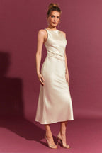 Satin Bodycon Maxi Silk Dress