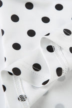 Polka Dot Contrast V Neck Sleeveless Crop Top