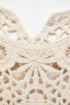Sorenl Beige Openwork Midi Dress