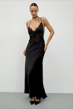 Hollow Out High Waist Lace Dress