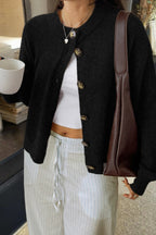 Minimalist Button Long Sleeve Cardigan