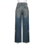 High Waist Vintage Oversized Casual Streetwear Harajuku Straight wide Leg Jeans