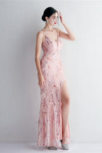 Intricate Beadwork Figure Hugging Gown Formal Dress