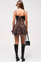 Sexy Leopard Print Strapless Ruched Bodycon Dress