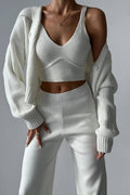 Chic V-neck Knitted Three-piece Set