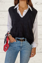 braided sleeveless sweater