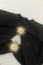 Black Long Sleeve Bandage Party Party Dress