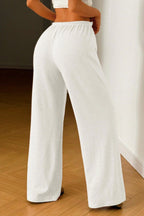 Solid Drawstring Waist Knit Pants