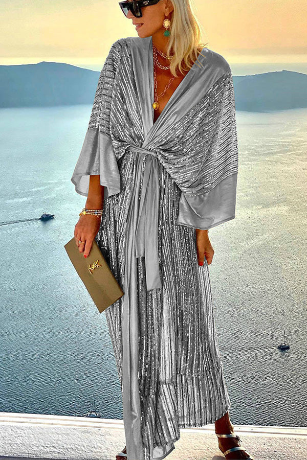Octavia Statement Dreamy Evenings Retro Court Style Kimono Party Maxi Dress Occasion Edit