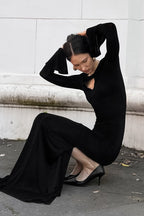 Hollow Out Bodycon Maxi Dress
