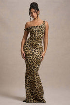 Print One-Shoulder Bodycon Party Dress