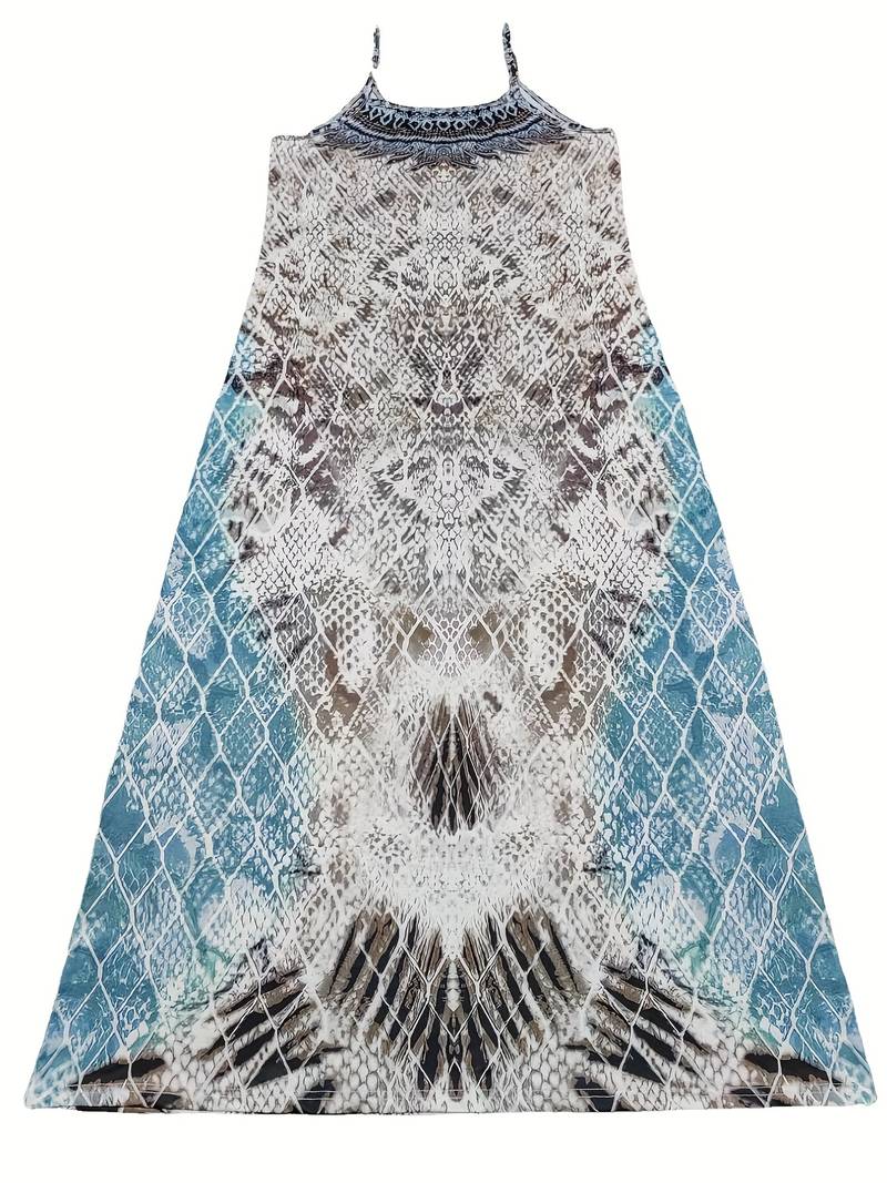 Gudrun Premium Sleeveless Dress with a Feather Pattern Chic Silhouette Collection