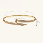 Stylish Unique Zircon Nail Open Bangle Bracelet