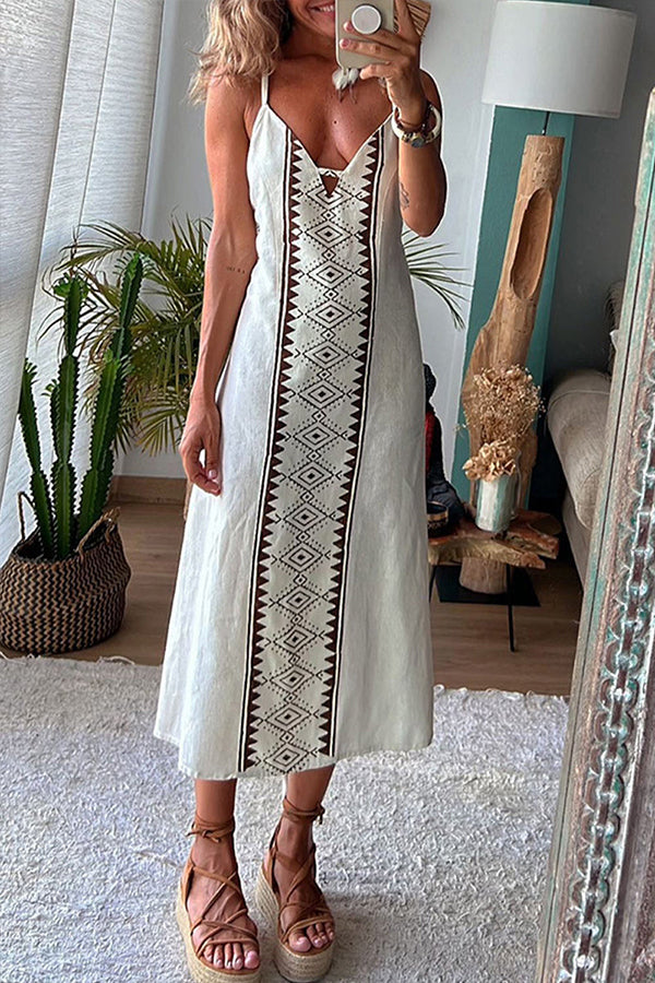 Iris Exclusive Print Frenulum Backless V Neck Dresses Everyday Luxe Edit