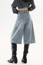 High Waist Cropped Wide Leg Vintage Jeans