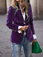 Velvet Single Breasted Blazer