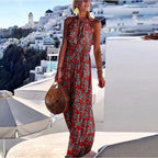 Reina Elevated Boho Maxi Dress with Halterneck Statement Occasion Edit
