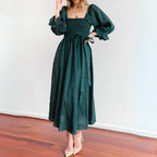 Marina Boutique French Dress with Ruffled Sleeves Designer Edit