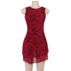 Beverly Mini Dress Maroon