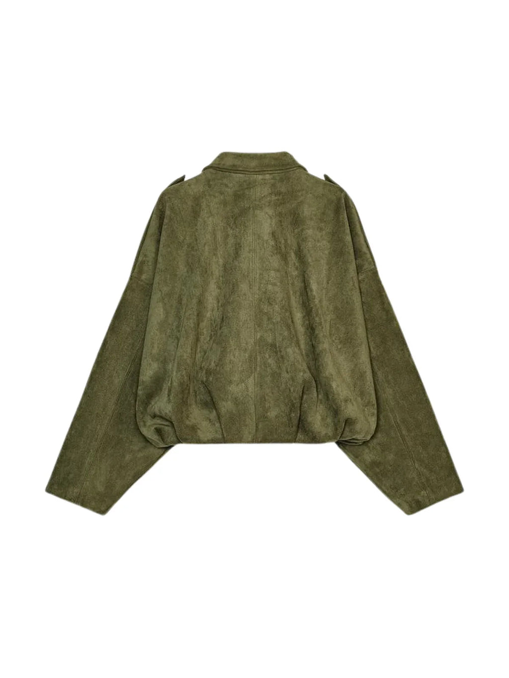 Batwing Sleeve Premium Textured Suede Pilot Jacket