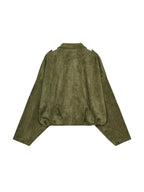 Batwing Sleeve Premium Textured Suede Pilot Jacket