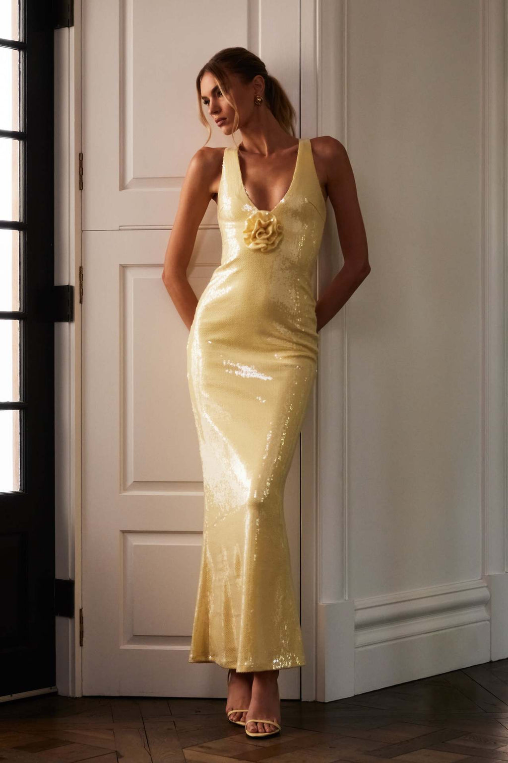 Hexed Bodycon Dress Yellow