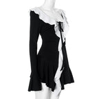 Ruffle Charm 2.0 Mini Dress Black