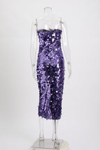 Sparkly Babe Midi Dress Purple