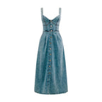 Denim Lush Midi Dress Blue