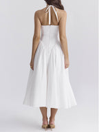 Naomi Exclusive Midi Dress with Deep V Neck Statement Occasion Edit