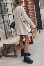 Everyday Beauty Long Sleeve Side Slit Knit Dress -3 Colors
