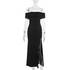Showstopper Slit Dress Black