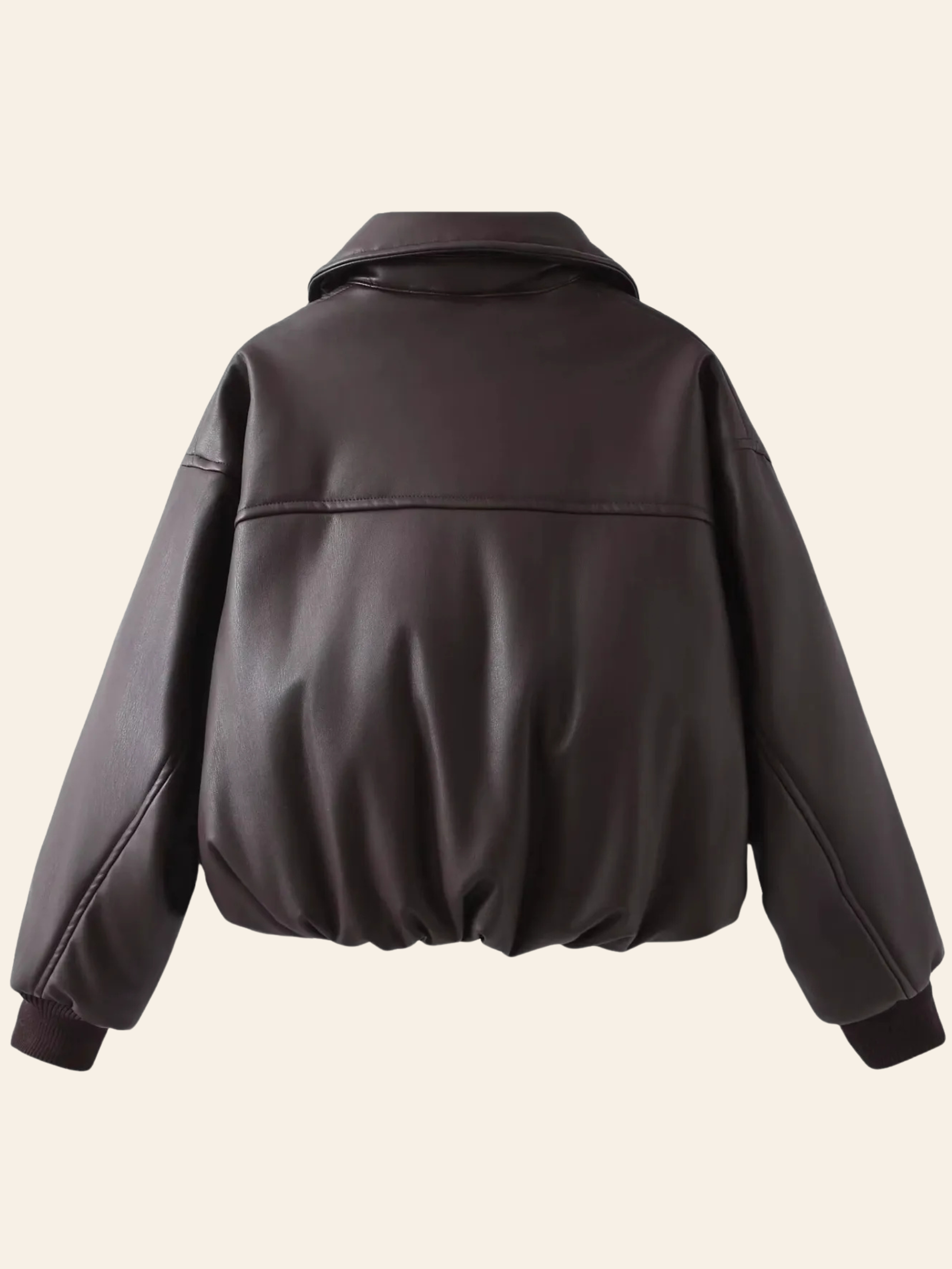 Alizay Faux Leather Puffer Jacket