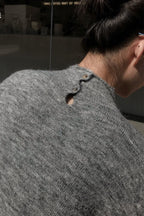 Color-Block Mock Neck Loose Lazy-Style Knit Sweater