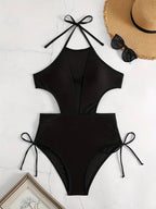 Sheer Elegance Mesh Halter One-Piece
