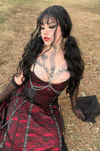 Layered Lace Strap Gothic Dress