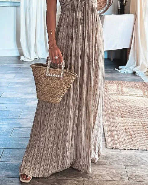 Fernanda Premium Sleeveless Pleated Dress Chic Silhouette Collection