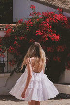 Ruffled Layer Backless Sleeveless Mini Dress