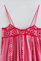 Crochet Knit Spaghetti Strap Boho Dress
