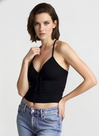 Bow back halter neck cami top